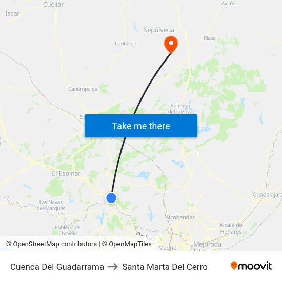 Cuenca Del Guadarrama to Santa Marta Del Cerro map