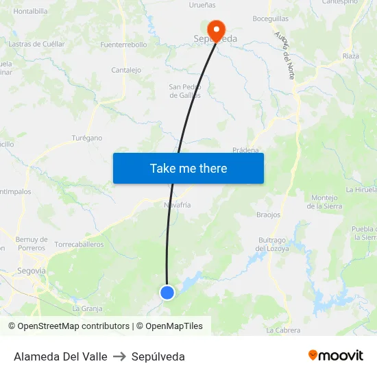 Alameda Del Valle to Sepúlveda map