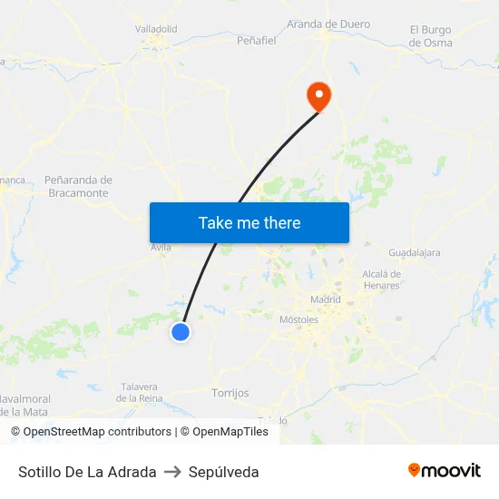 Sotillo De La Adrada to Sepúlveda map