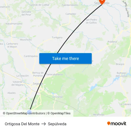 Ortigosa Del Monte to Sepúlveda map