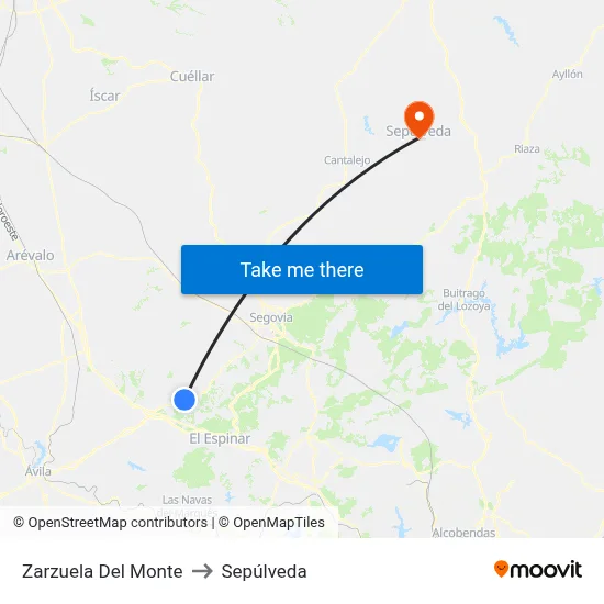 Zarzuela Del Monte to Sepúlveda map