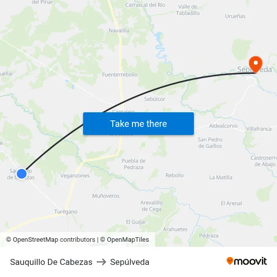 Sauquillo De Cabezas to Sepúlveda map