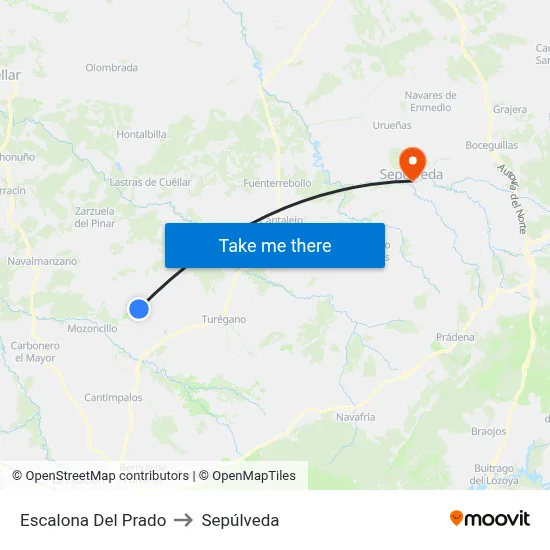 Escalona Del Prado to Sepúlveda map