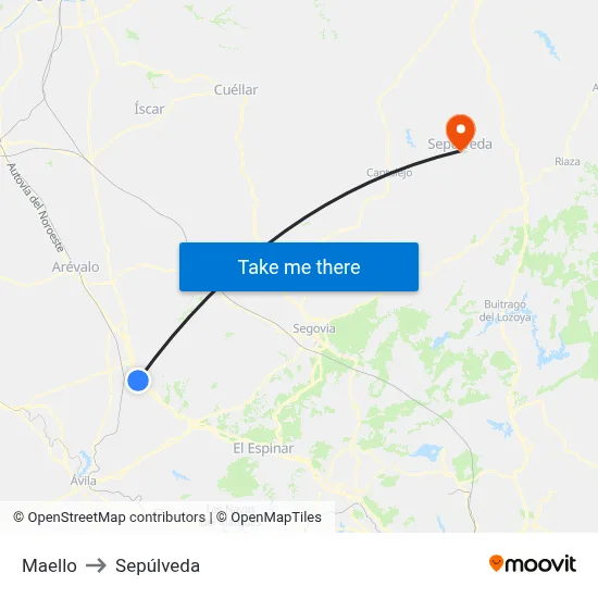 Maello to Sepúlveda map