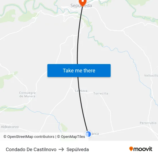 Condado De Castilnovo to Sepúlveda map