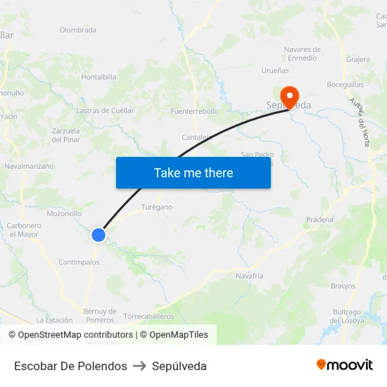 Escobar De Polendos to Sepúlveda map