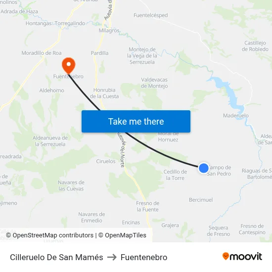 Cilleruelo De San Mamés to Fuentenebro map