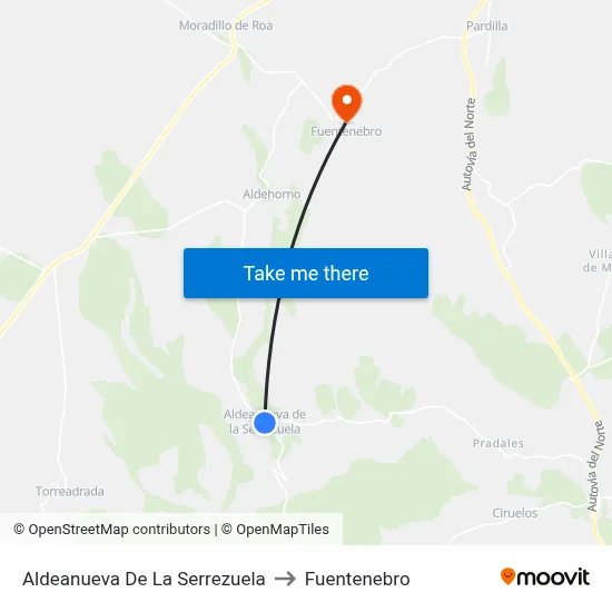 Aldeanueva De La Serrezuela to Fuentenebro map