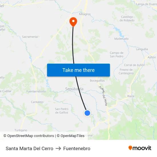 Santa Marta Del Cerro to Fuentenebro map