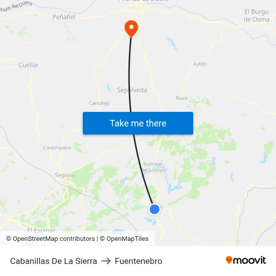 Cabanillas De La Sierra to Fuentenebro map