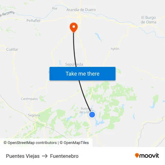 Puentes Viejas to Fuentenebro map