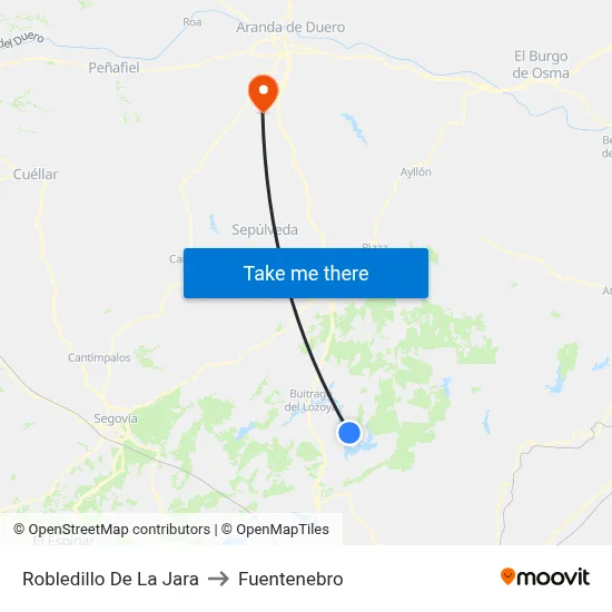 Robledillo De La Jara to Fuentenebro map