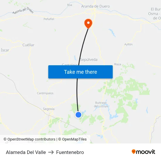 Alameda Del Valle to Fuentenebro map