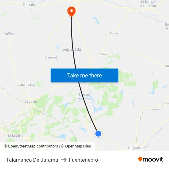 Talamanca De Jarama to Fuentenebro map