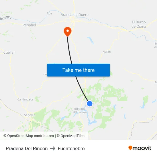 Prádena Del Rincón to Fuentenebro map
