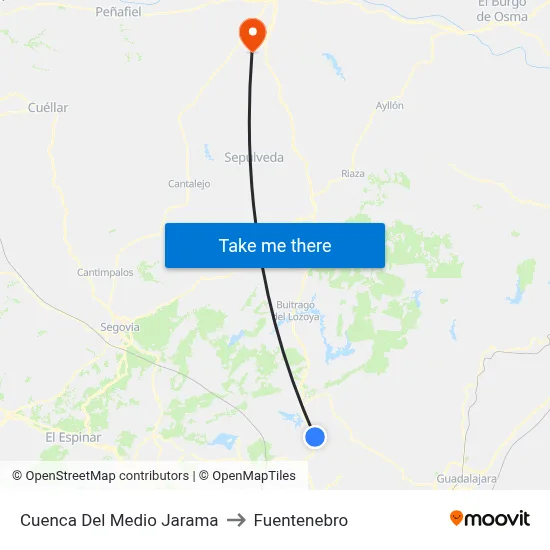 Cuenca Del Medio Jarama to Fuentenebro map
