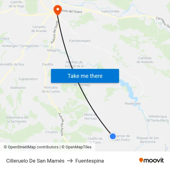 Cilleruelo De San Mamés to Fuentespina map