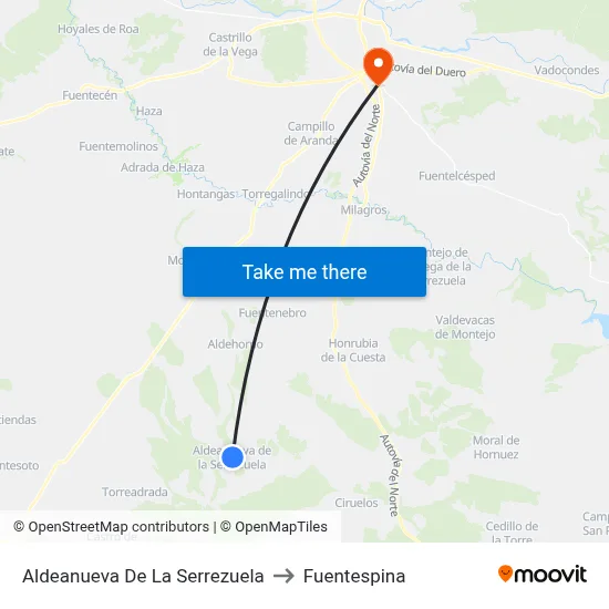 Aldeanueva De La Serrezuela to Fuentespina map