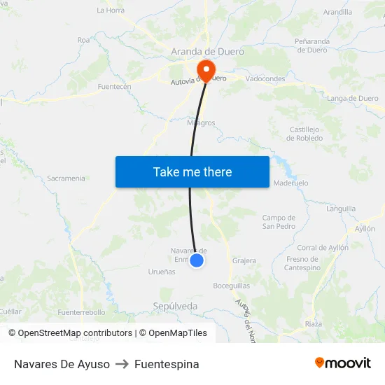 Navares De Ayuso to Fuentespina map