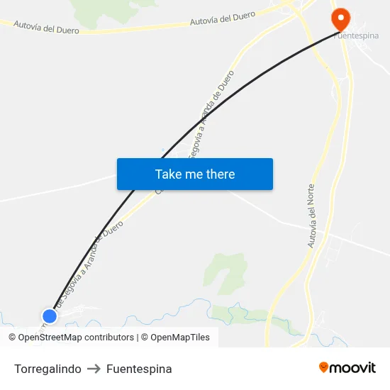 Torregalindo to Fuentespina map