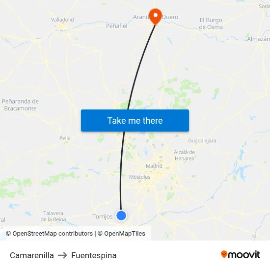 Camarenilla to Fuentespina map