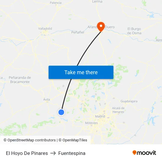 El Hoyo De Pinares to Fuentespina map