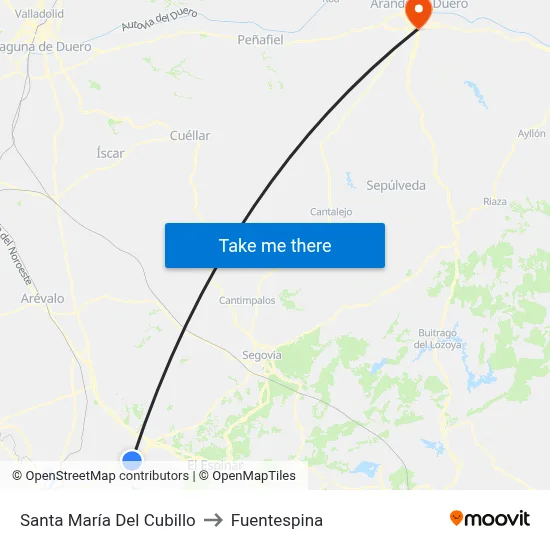 Santa María Del Cubillo to Fuentespina map