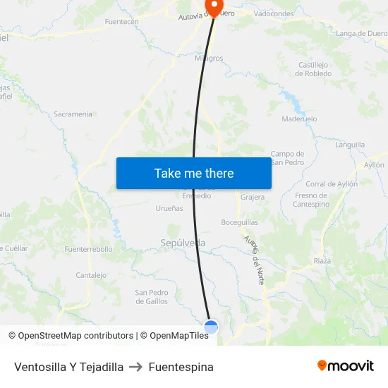 Ventosilla Y Tejadilla to Fuentespina map