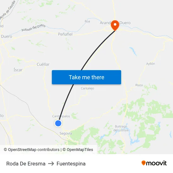 Roda De Eresma to Fuentespina map
