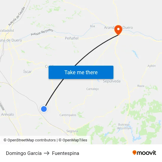 Domingo García to Fuentespina map