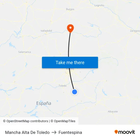 Mancha Alta De Toledo to Fuentespina map