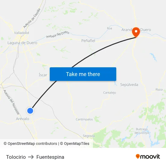 Tolocirio to Fuentespina map