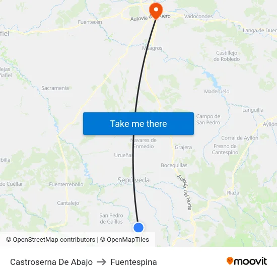 Castroserna De Abajo to Fuentespina map