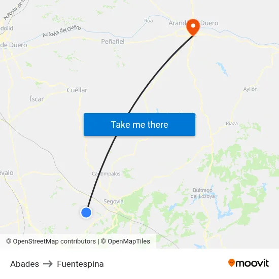 Abades to Fuentespina map