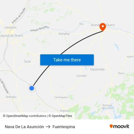 Nava De La Asunción to Fuentespina map
