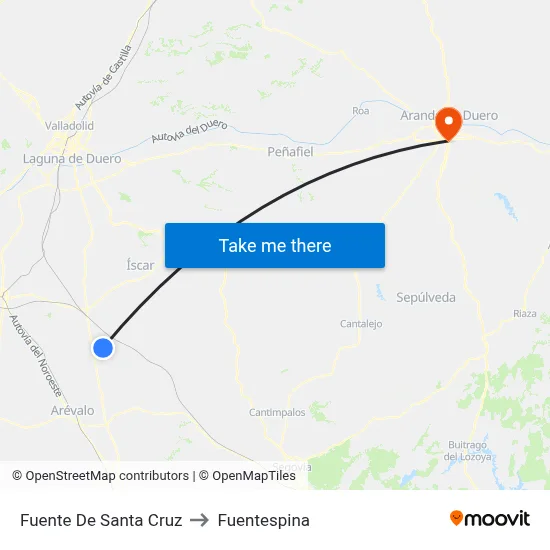 Fuente De Santa Cruz to Fuentespina map
