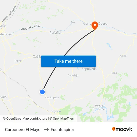Carbonero El Mayor to Fuentespina map