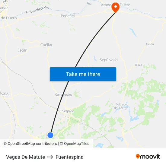 Vegas De Matute to Fuentespina map
