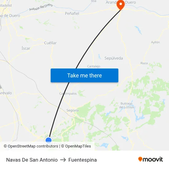 Navas De San Antonio to Fuentespina map