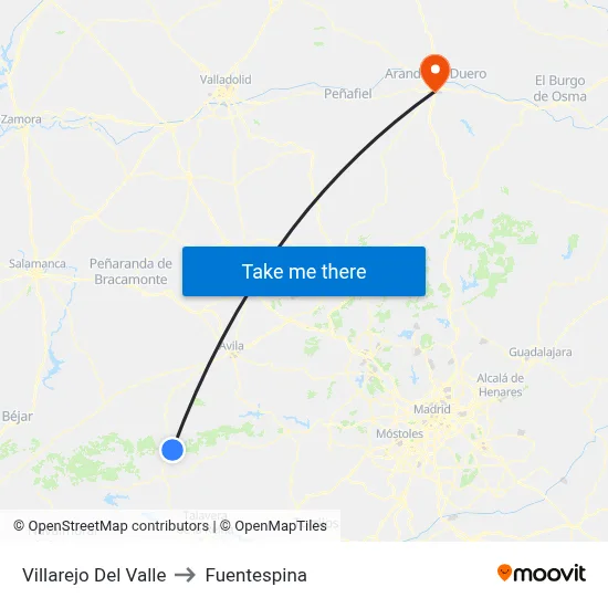 Villarejo Del Valle to Fuentespina map