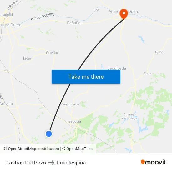Lastras Del Pozo to Fuentespina map