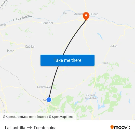 La Lastrilla to Fuentespina map