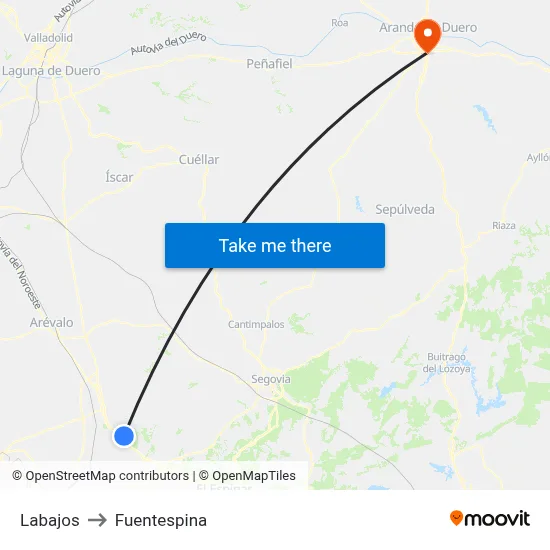 Labajos to Fuentespina map