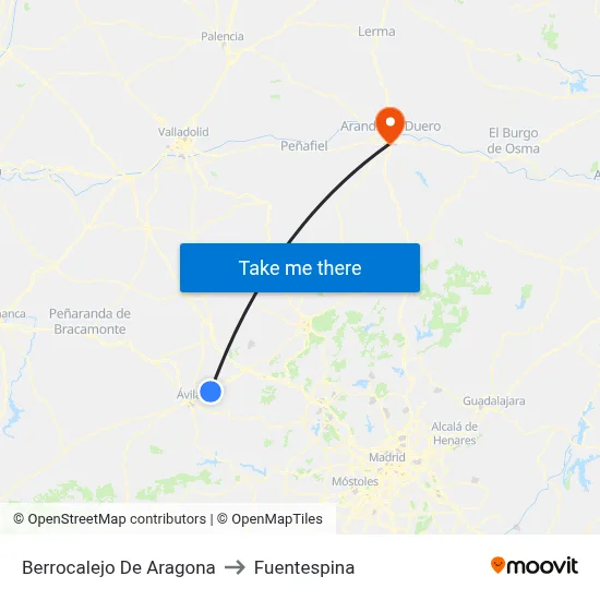 Berrocalejo De Aragona to Fuentespina map