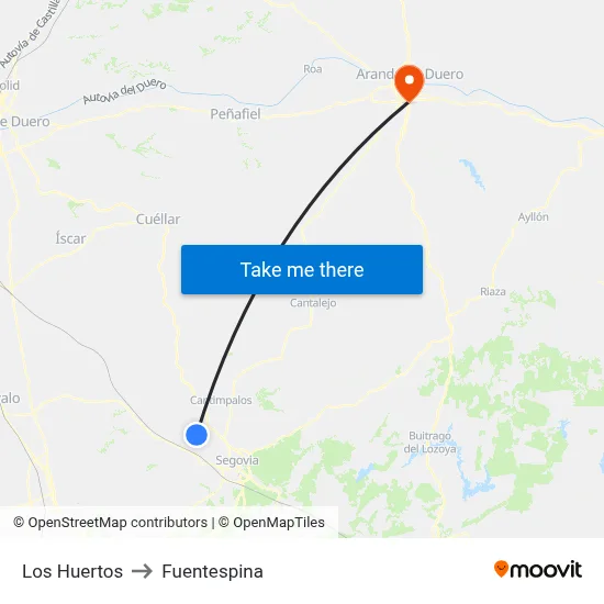 Los Huertos to Fuentespina map