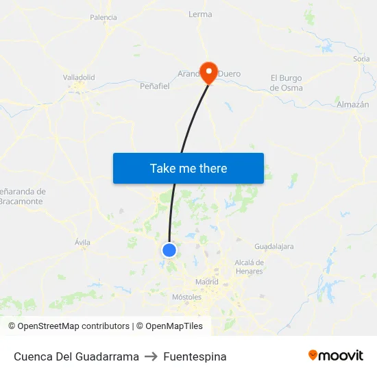 Cuenca Del Guadarrama to Fuentespina map