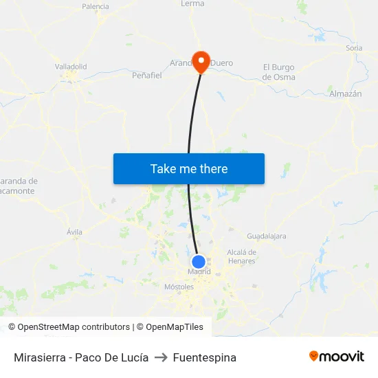 Mirasierra - Paco De Lucía to Fuentespina map