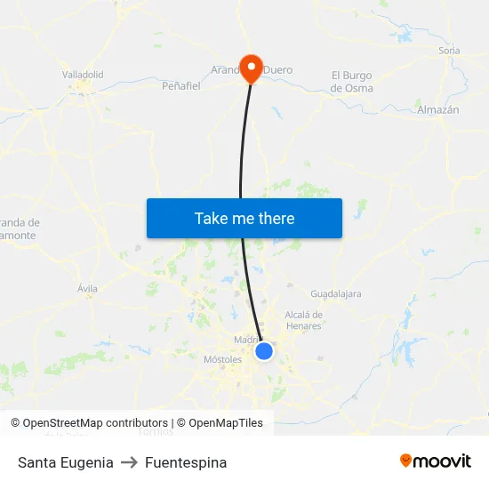 Santa Eugenia to Fuentespina map