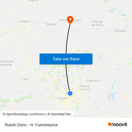 Rubén Darío to Fuentespina map