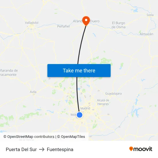 Puerta Del Sur to Fuentespina map